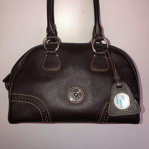Dooney & Bourke Pebbled Dark Brown Leather Satchel